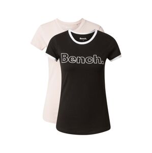 BENCH Tričko 'KASHA'  pastelovo ružová / čierna / biela