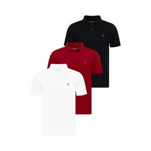 Abercrombie & Fitch Tričko  biela / červená / čierna