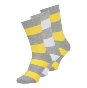 BURTON MENSWEAR LONDON Ponožky  žltá / sivá melírovaná / biela