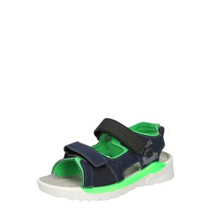 RICOSTA Sandále 'ROAD'  čierna / neónovo zelená / námornícka modrá / sivá