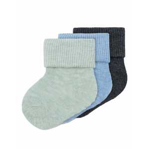 NAME IT Ponožky 'NEEL'  svetlomodrá / antracitová / pastelovo zelená