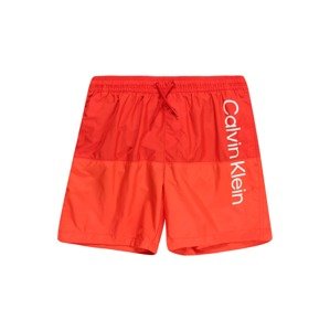 Calvin Klein Swimwear Plavecké šortky  oranžovo červená / svetločervená / biela