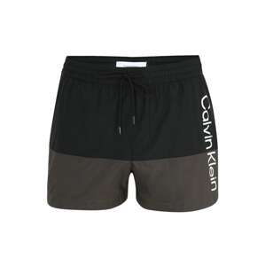 Calvin Klein Swimwear Plavecké šortky  čierna / antracitová / biela