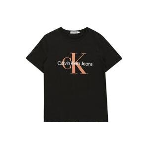 Calvin Klein Jeans Tričko  lososová / čierna / biela