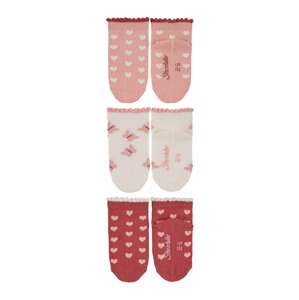 STERNTALER Ponožky  biela / ružová / červená
