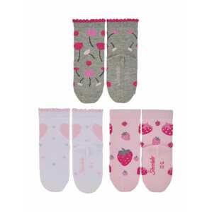 STERNTALER Ponožky 'Blumen'  sivá / ružová / biela