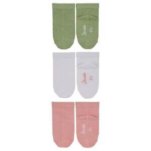 STERNTALER Ponožky  zelená / ružová / biela