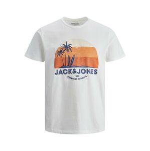 Jack & Jones Junior Tričko 'Palm'  námornícka modrá / oranžová / svetlooranžová / biela