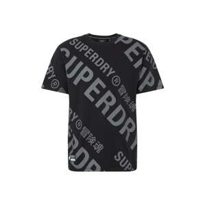 Superdry Tričko  sivá / čierna