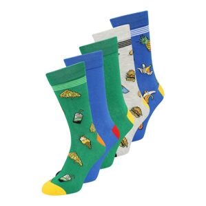 JACK & JONES Ponožky 'DAWSON'  modrá / žltá / svetlosivá / zelená / biela