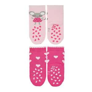 STERNTALER Ponožky  sivá / ružová / biela
