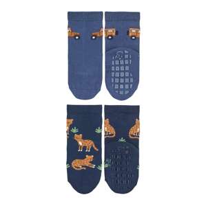 STERNTALER Ponožky  modrá / hnedá / biela / zelená