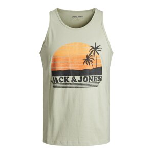 Jack & Jones Junior Tričko 'Palm'  oranžová / čierna / pastelovo zelená
