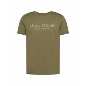 Marc O'Polo Tričko  olivová / biela melírovaná