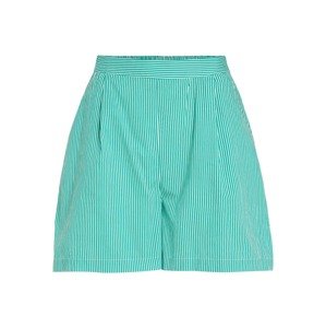 VILA Plisované nohavice 'Malene'  zelená / biela