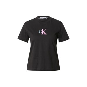 Calvin Klein Jeans Tričko  čierna / svetlomodrá / svetlofialová