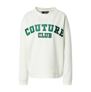 The Couture Club Mikina  biela / trávovo zelená / čierna