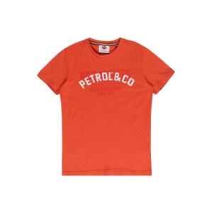 Petrol Industries Tričko  oranžovo červená / biela