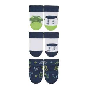 STERNTALER Ponožky 'Drache'  modrá / biela / zelená / tmavozelená
