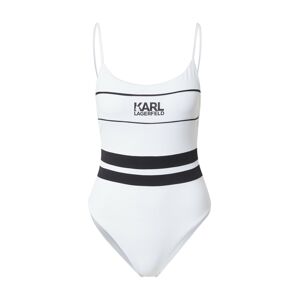 Karl Lagerfeld Jednodielne plavky  šedobiela / čierna