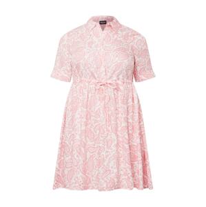 PIECES Curve Košeľové šaty 'Siva'  rosé / biela