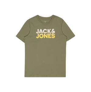 Jack & Jones Junior Tričko  zelená / biela / žltá