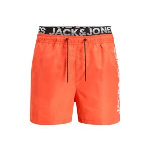 JACK & JONES Plavecké šortky  tmavooranžová / biela