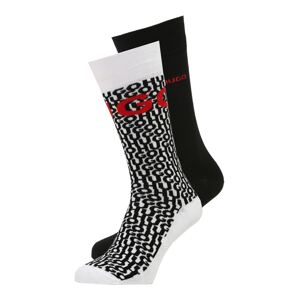 HUGO Ponožky 'ALLOVER'  biela / čierna / červená