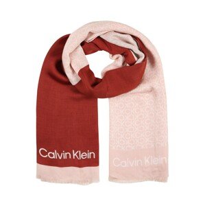 Calvin Klein Šál  staroružová / tmavočervená / biela