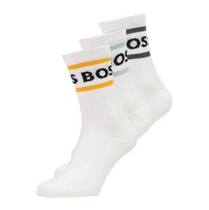 BOSS Black Ponožky '3P Rib Stripe CC'  karí / svetložltá / antracitová / čierna / biela