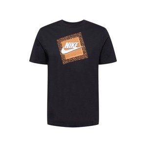 Nike Sportswear Tričko 'FRANCHISE'  čierna / oranžová / biela