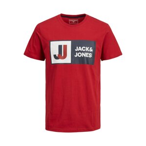 JACK & JONES Tričko 'Logan'  námornícka modrá / červená / karmínovo červená / biela