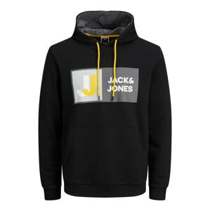 JACK & JONES Mikina 'LOGAN'  žltá / sivá / čierna / biela