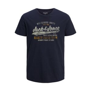 JACK & JONES Tričko 'BOOSTER'  námornícka modrá / žltá / svetlosivá