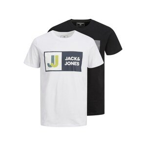 JACK & JONES Tričko 'LOGAN'  sivá / trstinová / oranžová / čierna / biela