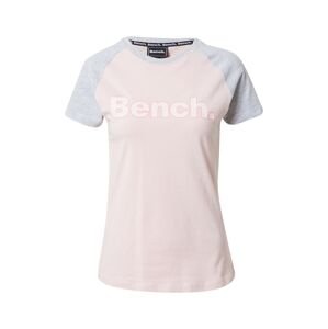 BENCH Tričko 'TRINA'  sivá / ružová / biela
