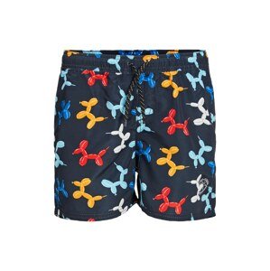 Jack & Jones Junior Plavecké šortky 'CRETE'  modrá / námornícka modrá / žltá / biela / červená