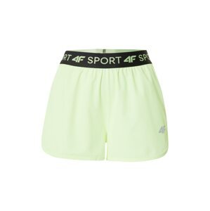 4F Športové nohavice  neónovo zelená / čierna