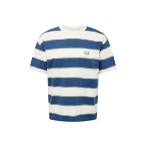 Abercrombie & Fitch Tričko  námornícka modrá / striebornosivá / biela