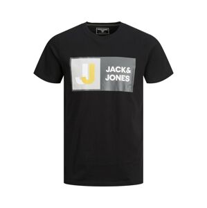 JACK & JONES Tričko 'Logan'  karí / sivá / čierna / biela