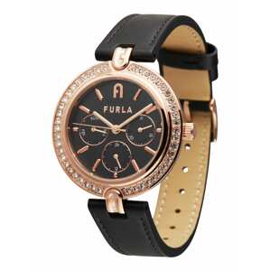 FURLA Analógové hodinky  ružové zlato / čierna / priehľadná