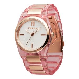 FURLA Analógové hodinky  ružové zlato / ružová / biela