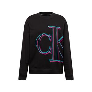Calvin Klein Jeans Mikina  tyrkysová / ružová / čierna
