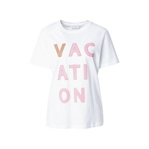 Rich & Royal Tričko 'Vacation'  biela / ružová / farba ťavej srsti