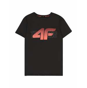 4F Funkčné tričko  čierna / sivá / pastelovo červená