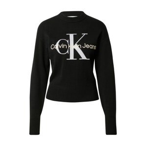 Calvin Klein Jeans Sveter  krémová / sivá / čierna