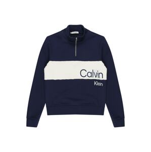 Calvin Klein Jeans Mikina  krémová / tmavomodrá