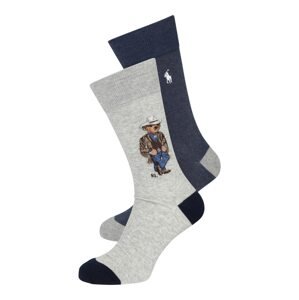 Polo Ralph Lauren Ponožky 'COWBOY BEAR'  sivá melírovaná / modrá melírovaná