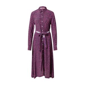 Tommy Jeans Košeľové šaty  fialová / baklažánová / biela