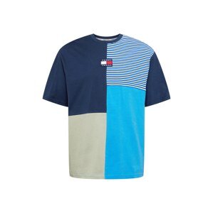 Tommy Jeans Tričko  svetlomodrá / námornícka modrá / biela / béžová / červená